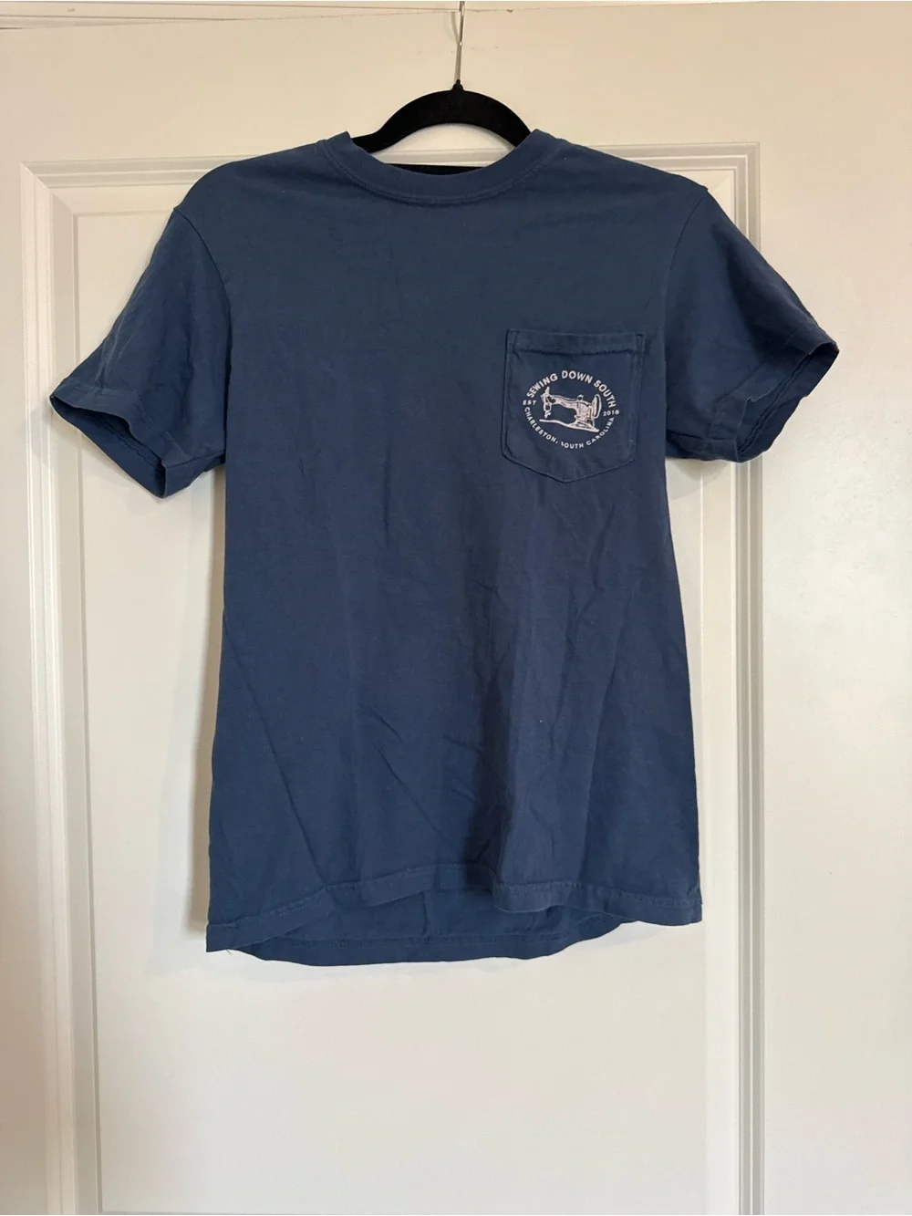 Sewing Down South Blue Pocket Graphic Tee